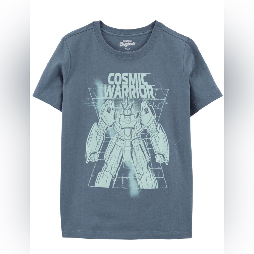 Oshkosh Short Sleeve Crew Neck Cosmic Warrior Graphic Tee Size 7